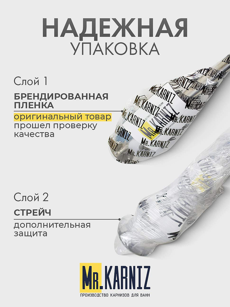 Карниз для ванной Угловой Г образный 140х70 Усиленный 25 мм фото 8