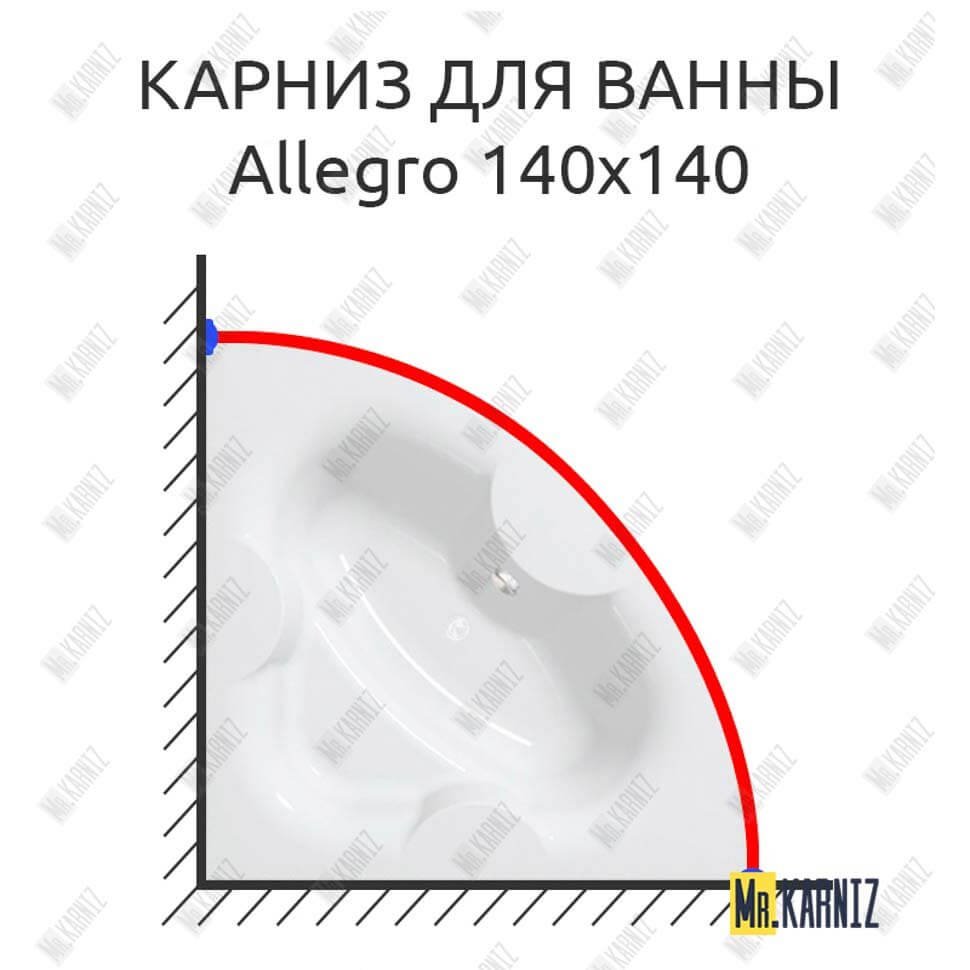 Карниз для ванны Kolpa-San Allegro 140х140 Усиленный 20 мм MrKARNIZ Карниз для ванны Kolpa-San Allegro 140х140 Усиленный 20 мм MrKARNIZ