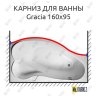 Карниз для ванны 1 MarKa Gracia Передний борт 160х95 Усиленный 20 мм MrKARNIZ фото 1