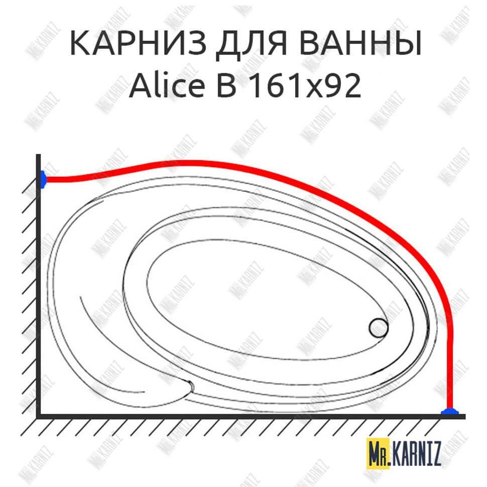 Карниз для ванны Doctor Jet Alice B 161х92 Усиленный 20 мм MrKARNIZ Карниз для ванны Doctor Jet Alice B 161х92 Усиленный 20 мм MrKARNIZ