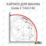 Карниз для ванны Doctor Jet Gioia - 2 142х142 Усиленный 20 мм MrKARNIZ фото 1