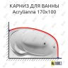 Карниз для ванной 1 MarKa Acrylianna 170х100 Усиленный 25 мм MrKARNIZ фото 1