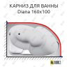 Карниз для ванны 1 MarKa Diana 160х100 Усиленный 25 мм MrKARNIZ фото 1