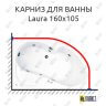 Карниз для ванны Akrilan Laura 160х105 Усиленный 25 мм MrKARNIZ фото 1
