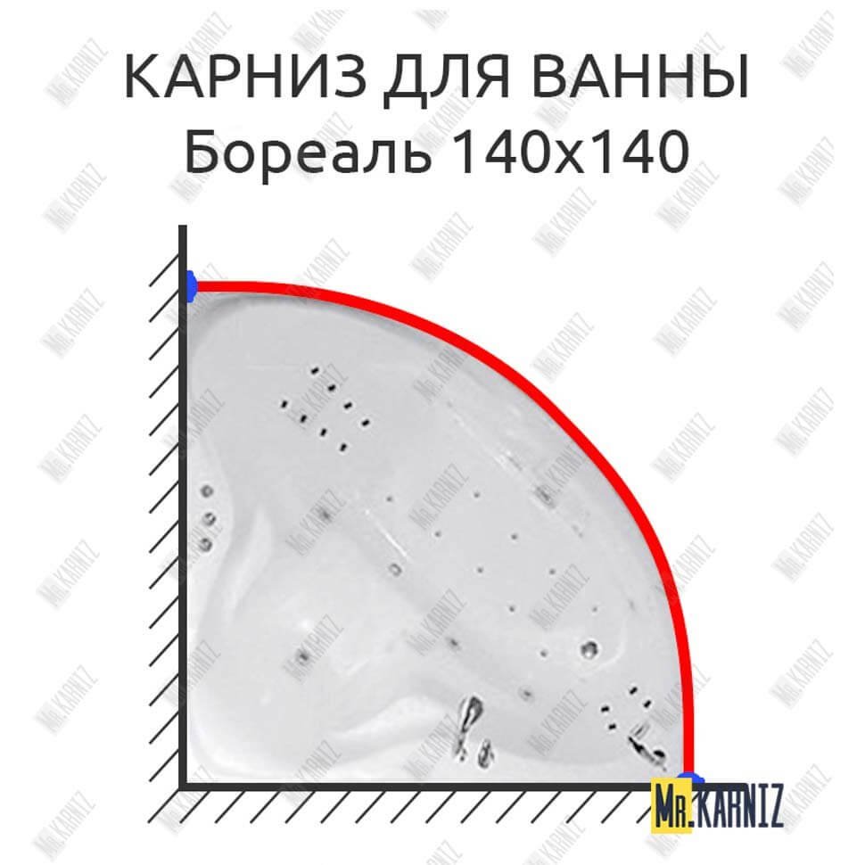 Карниз для ванны Цвет и стиль Бореаль 140х140 Усиленный 20 мм MrKARNIZ Карниз для ванны Цвет и стиль Бореаль 140х140 Усиленный 20 мм MrKARNIZ