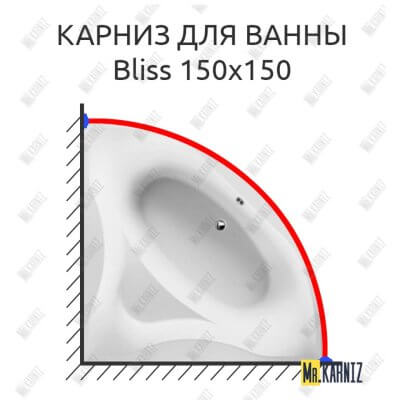 Карниз для ванны Am.Pm Bliss 150х150 Усиленный 25 мм MrKARNIZ