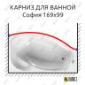 Карниз для ванной Vannesa София Передний борт 169х99 Усиленный 25 мм MrKARNIZ фото 1