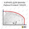 Карниз для ванны Triton Лайма Угловой 160х95 Усиленный 20 мм MrKARNIZ фото 1