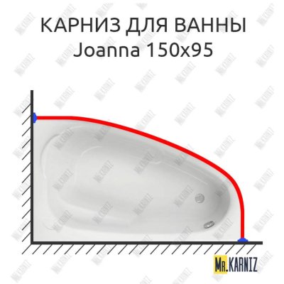 Карниз для ванны Cersanit Joanna 150х95 Усиленный 20 мм MrKARNIZ