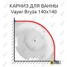 Карниз для ванны Relisan Vayer Bryza 140х140 Усиленный 20 мм MrKARNIZ фото 1