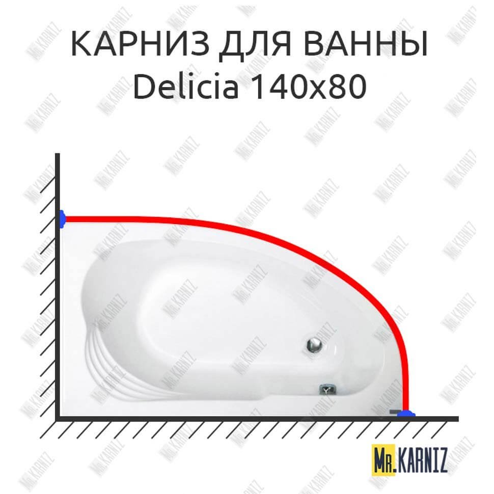 Карниз для ванны Jika Delicia 140х80 Усиленный 20 мм MrKARNIZ Карниз для ванны Jika Delicia 140х80 Усиленный 20 мм MrKARNIZ