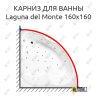 Карниз для ванны Akrilan Laguna del Monte 160х160 Усиленный 25 мм MrKARNIZ фото 1